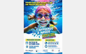Stage j'apprends à nager pendant les vacances scolaires